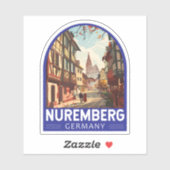 ニュールンベルクGermanyトラベルアートヴィンテージ シール (シート)