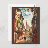 ニュールンベルクGermanyトラベルアートヴィンテージ ポストカード (正面/裏面)