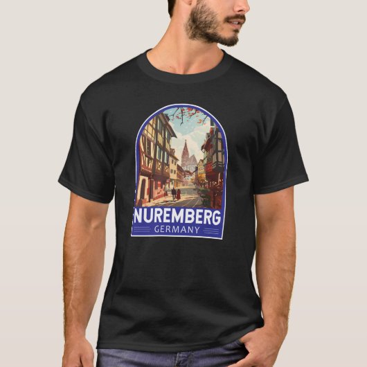 ニュールンベルクGermanyトラベルアートヴィンテージ Tシャツ (正面)