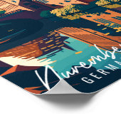 ニュールンベルクGermanyヴィンテージ旅行イラストレーション ポスター (角)