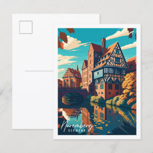 ニュールンベルクGermanyヴィンテージ旅行イラストレーション ポストカード