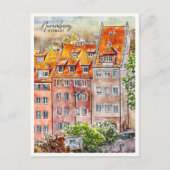 ニュールンベルクGermany旅行プレイスウォーターカラー ポストカード (正面)