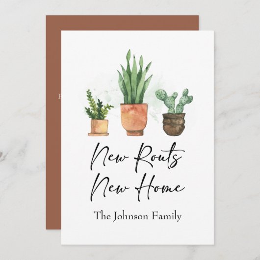 ニュールーツ引っ越しましたニューホームテラコッタ 案内状 (正面/裏面)