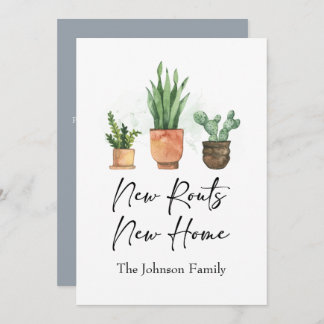 ニュールーツ引っ越しましたニューホームブルー 案内状