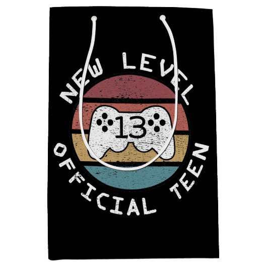 ニューレベル13公式 – 10代のオタク系のネルディ誕生日 ミディアムペーパーバッグ (正面)