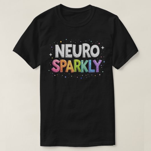 ニューロスパークル オタク ADHD Tシャツ – ニューロダイバーシティ (デザイン正面)