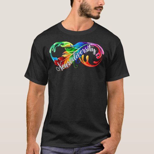 ニューロダイバーシティは美しい 無限 自閉症啓発 Tシャツ (正面)