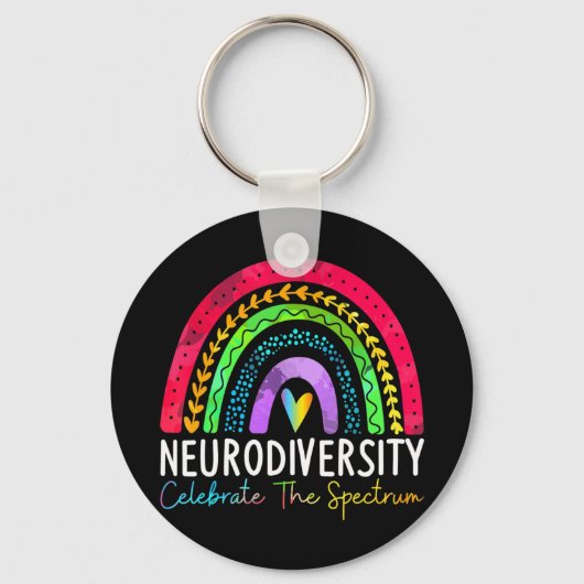 ニューロダイバーシティシャツ自閉症スペクトルASD ADHD雨 キーホルダー (正面)