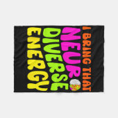 ニューロダイバーシティシャツ自閉症Adhd Asdニューロダイバーシティ フリースブランケット (正面(横))