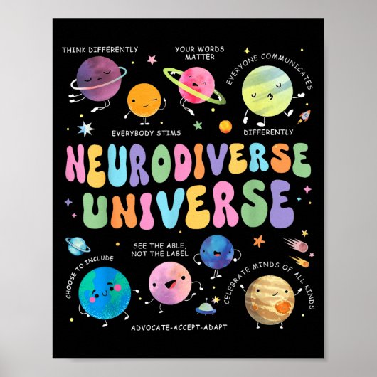 ニューロダイバーシティ宇宙自閉症啓発理解 ポスター (正面)
