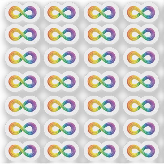 ニューロダイバーシティ自閉症受容虹ステッカー シール (正面)