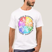 ニューロダイバーシティ自閉症受容虹彩曼荼羅 Tシャツ (正面)