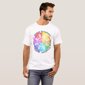 ニューロダイバーシティ自閉症受容虹彩曼荼羅 Tシャツ (正面フル)