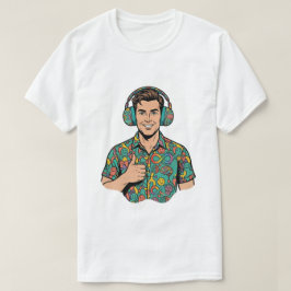 ニューロダイバーシティ レトロ ポップアート サムズアップ 男性用 Tシャツ