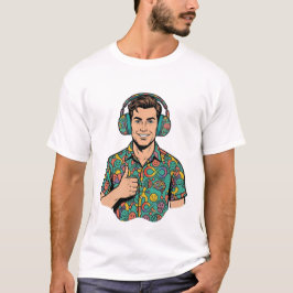 ニューロダイバーシティ レトロ ポップアート サムズアップ 男性用 Tシャツ