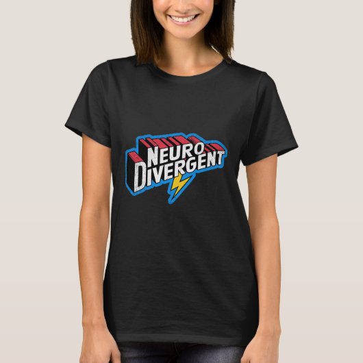 ニューロダイバーシティ ADHD 自閉症 ヒーロー ASD 慶祝 ニューロ Tシャツ (正面)