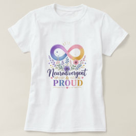 ニューロダイバージェント+プライド+レインボー無限大 Tシャツ