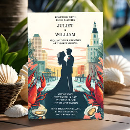 ニューロブスタービーチ海サマーニューオーリンズ結婚ズ 招待状