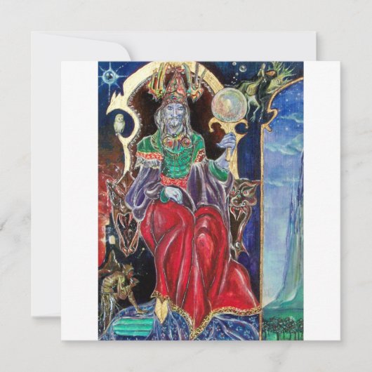 ニューロマンサーマジシャンキング、レッドブルーシルバーメタリック 案内状 (正面)