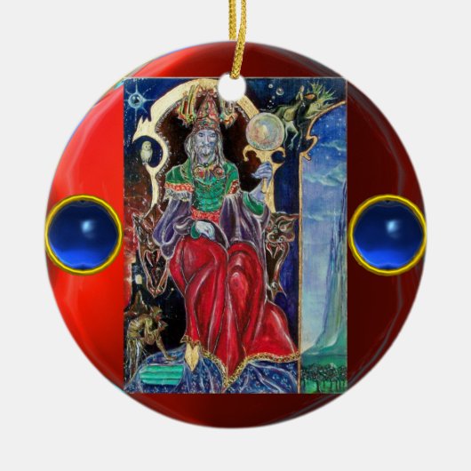 ニューロマンサー、ブルーサファイアジェムストーン セラミックオーナメント (正面)