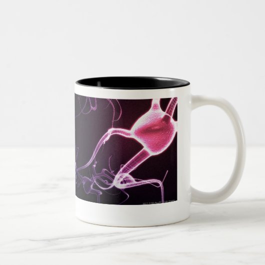 ニューロンのカラフルな描写 ツートーンマグカップ (右)