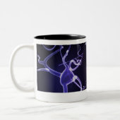 ニューロンのカラフルな描写 ツートーンマグカップ (左)