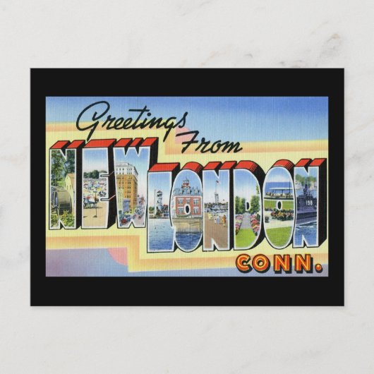 ニューロンドンコネチカットからの挨拶 ポストカード (正面)