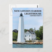 ニューロンドンハーバーライトハウスコネチカット葉書 ポストカード (正面/裏面)