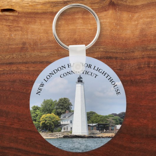 ニューロンドンハーバーライトハウス、コネチカット州キーチェーン キーホルダー (正面)