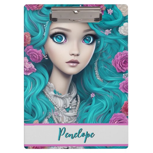 ニューロンドンプリンセス、ターコイズヘア&アイズ クリップボード (正面)