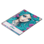 ニューロンドンプリンセス、ターコイズヘア&アイズ ノートブック (左側)