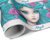 ニューロンドンプリンセス、ターコイズヘア&アイズ ラッピングペーパー (ロールコーナー)