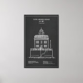 ニューロンドンレッジライトハウス – コネチカット – PD キャンバスプリント (正面)