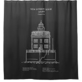 ニューロンドンレッジライトハウス – コネチカット – PD シャワーカーテン (正面)