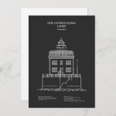 ニューロンドンレッジライトハウス – コネチカット – PD ノートカード (正面/裏面)