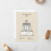 ニューロンドンレッジライトハウス – コネチカット – SBD ノートカード (正面/裏面インサイチュ)