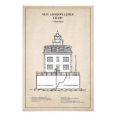 ニューロンドンレッジライトハウス – コネチカット – SBD フォトプリント            (正面)