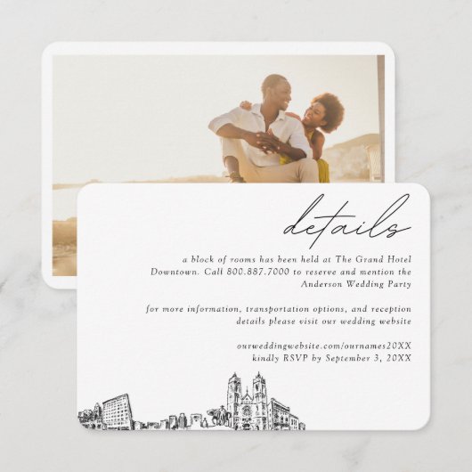 ニューワ結婚ークズホテルルームブロック詳細 エンクロージャーカード (正面/裏面)