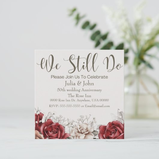 ニューヴィンテージウェディングアニバーサリー招待状 招待状 (スタンド正面)