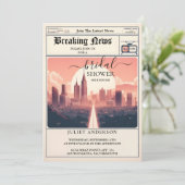 ニューヴィンテージペイ旧レトロ新聞ブライダルシャワー 招待状 (スタンド正面)