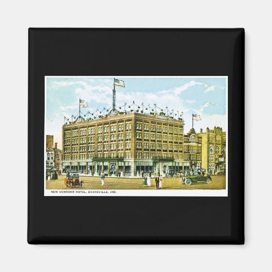 ニューヴェンドームホテルエバンズヴィルインディアナ マグネット (正面)