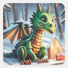 ニュー中国の辰年サンドストーンコースター スクエアシール