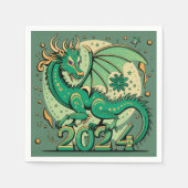 ニュー中国の辰年サンドストーンコースター スタンダードカクテルナプキン (正面)