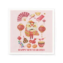 ニュー中国の辰年紙ナプキンス