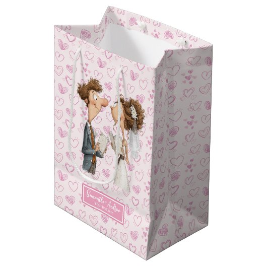 ニュー予測できなリウェズ抱き枕おもしろいウォーター色デザイン ミディアムペーパーバッグ (正面アングル)