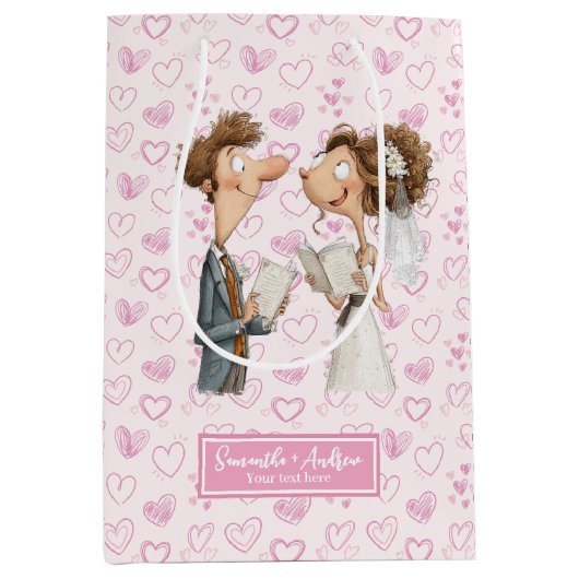 ニュー予測できなリウェズ抱き枕おもしろいウォーター色デザイン ミディアムペーパーバッグ (正面)