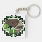 ニュー伝統的ジーランド国鳥 – キウイ鳥 キーホルダー (裏面)