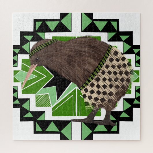 ニュー伝統的ジーランド国鳥 – キウイ鳥 ジグソーパズル (縦)