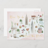 ニュー図解入りの、写真付きのヨークの地図その日付を保存 ポストカード (正面/裏面)