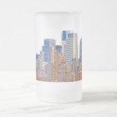 ニュー威厳のあるヨークシティスカイラインのビュ芸術的ー フロストグラスビールジョッキ (中央)